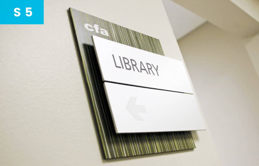 room signage for library