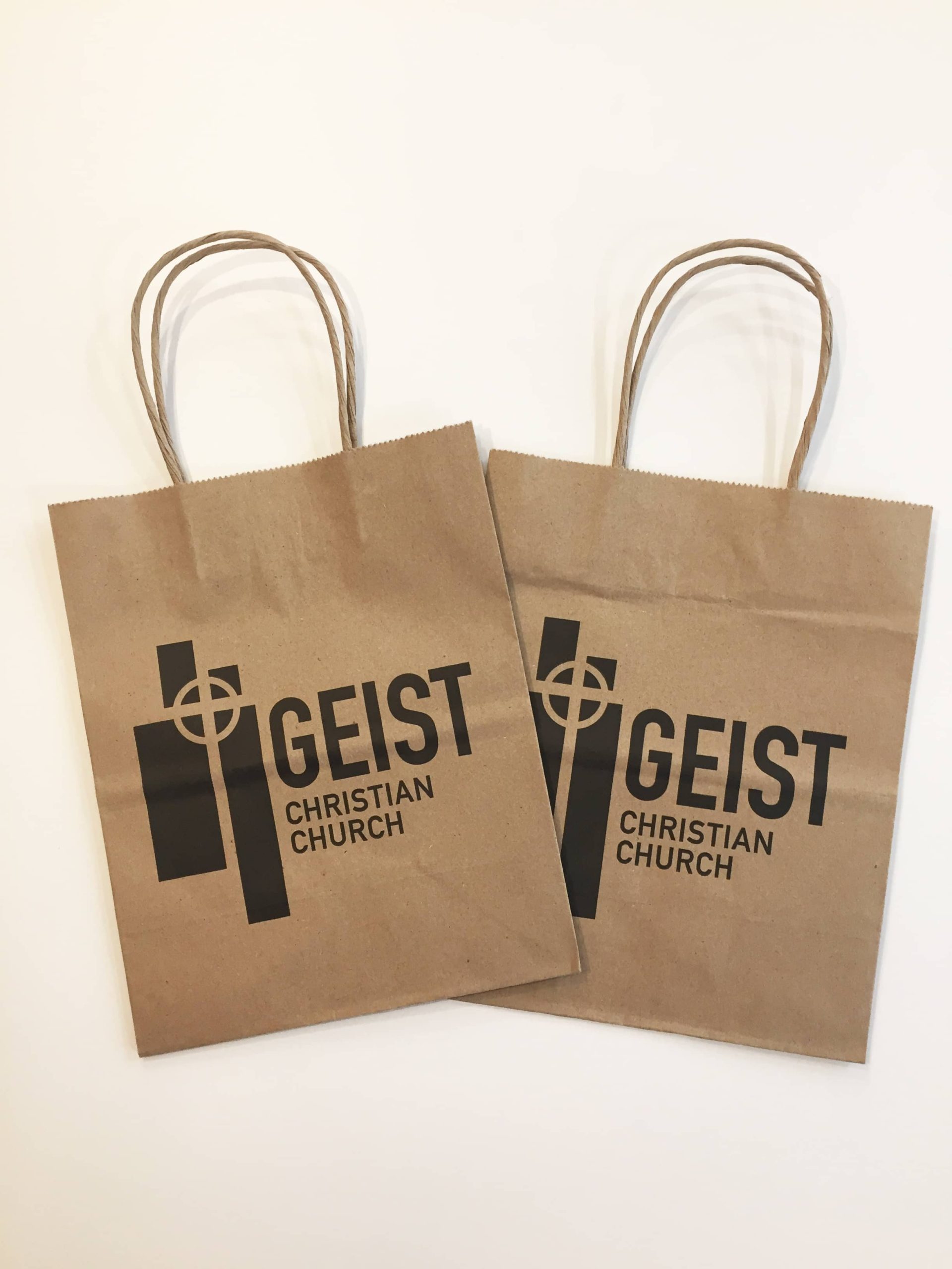 Geist Christian Church custom printed craft bags