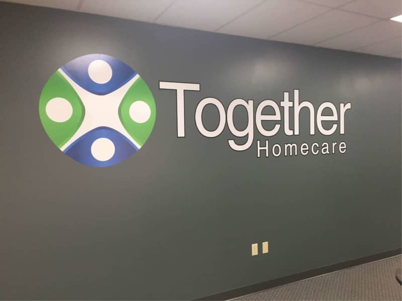 Together homecare wall signage